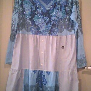 XL Upcycled Boho Chic MIDI Dress